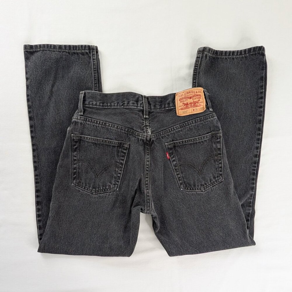 Y2k Levi's Black Denim 505 Straight Leg Regular Fit Jeans